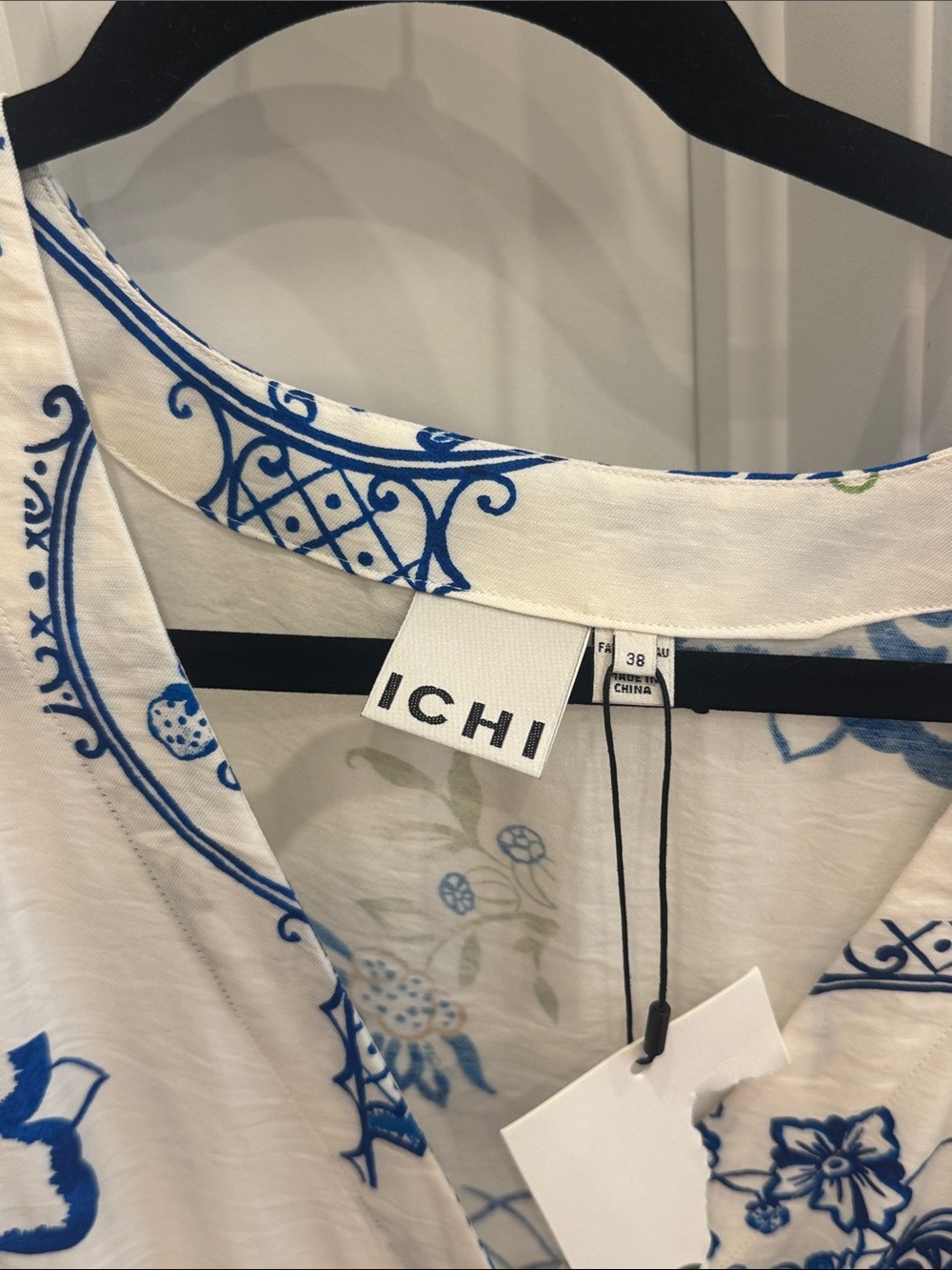ICHI White & Blue Floral Maxi Wrap Dress - Picture 7 of 9